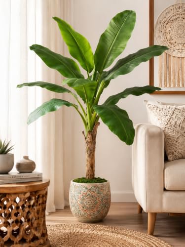 Image of Kayra Decor 4 Feet Banana Plant - Artificial Trees for Home Decor Big Size with Primary Pot