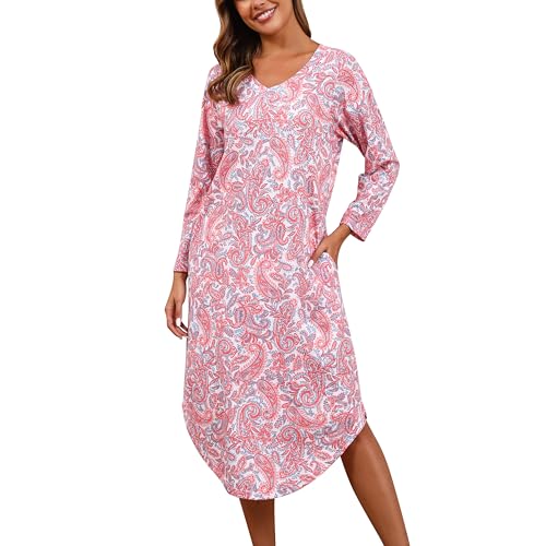 PNAEONG Nightgowns for Women Soft Cotton Long...