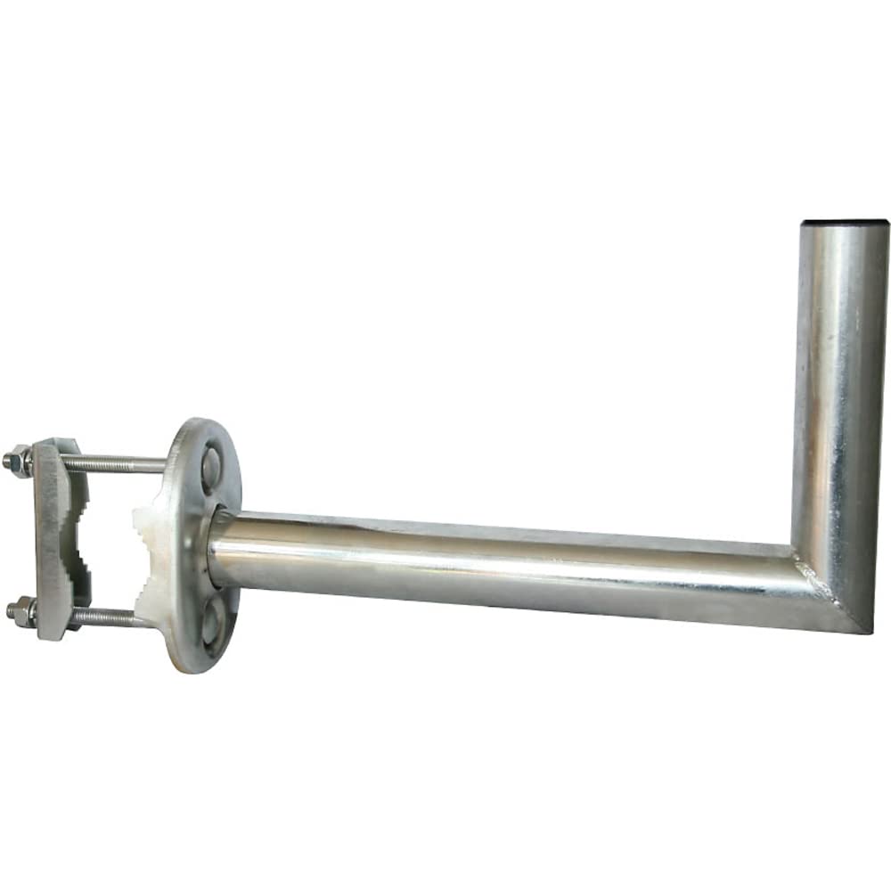 Support d'antenne de balcon 350mm argenté pour mât de parabole TNT