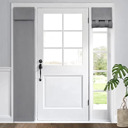 HOMEIDEAS Side Door Curtains for Door Window, Sidelight Curtains for Front Door 2 Panel, Side Door Curtains for Small Window, Privacy Door Window Covering for Glass Door, Grey, W12 X L68