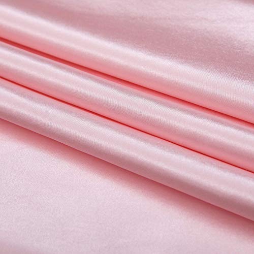 P Pothuiny 5 Pieces Satin Duvet Cover King Size Set, Luxury Silky Like Blush Pink Duvet Cover Bedding Set with Zipper Closure, 1 Duvet Cover + 4 Pillow Cases (No Comforter)