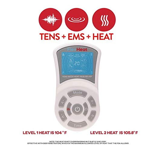Flexheat Tens Ems Unit With Infrared Heat And Foot Massage - Fda Cleared - Tens Unit Muscle Stimulator Machine, Pain Relief Therapy For Back Pain, Nerve, Muscle And Bone Inflammation, Arthritis, Labor #TOP4