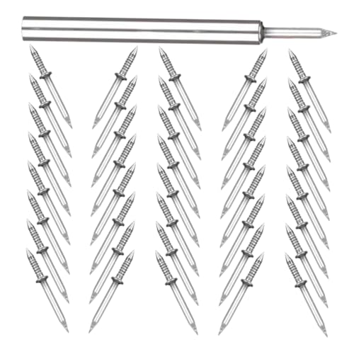 DOITOOL juego de clavos para colgar cuadros de doble cabeza, clavos de hierro sin costura para instalación sin daños para proyectos y decoración del hogar miniatura 1