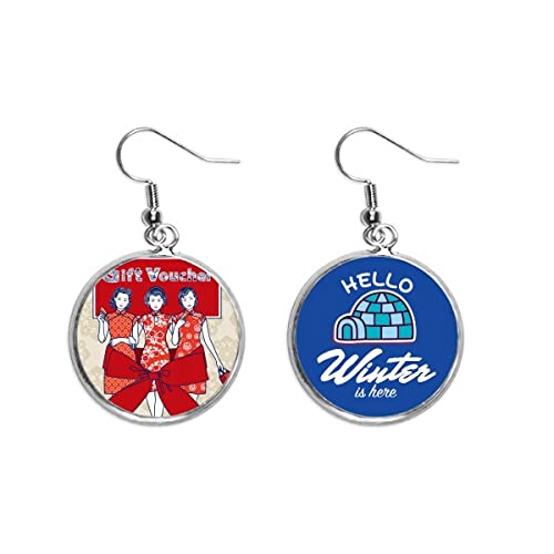Pendientes rojos de cultura china para mujer joyería de invierno drop
