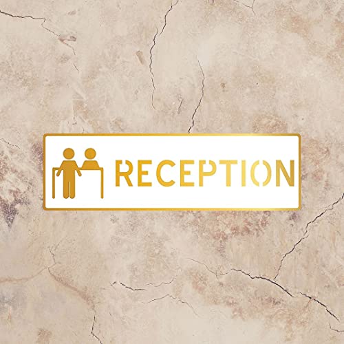 Image of CVANU 1pc Reception Acrylic Sign Board for Office /Business /Hospital Sign SelfAdhesive Board c37