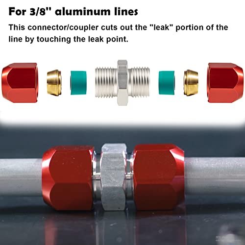 Hihitomorrow L-800 800-641 Line Splice Connector Splicer Coupler For 3/8'' Aluminum Lines, A/C Air Conditioning Repair Splice Connector thumb #1