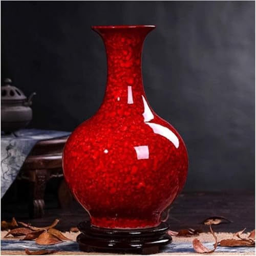 Vase céramique artisanale rouge perle d'eau objet d'art unique maison - 8