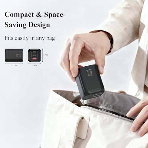 Minthouz 67W GaN Charger, 3-Port Fast Charging Power Adapter with Type-C & USB-A, for iPhone 17/16/15, iPad Pro, MacBook Air/Pro, Galaxy S25/S24, Google Pixel, Compact Travel Charger with 3.9FT Cable - image 8