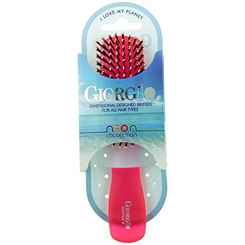Giorgio Gion1-2R Red Set Of 2 Gentle Touch Detangler Hair Brush For Men Women And Kids. Soft Bristles For Sensitive Scalp. Wet And Dry For All Hair Types. Scalp Massager Brush Stimulate Hair Growth #TOP4