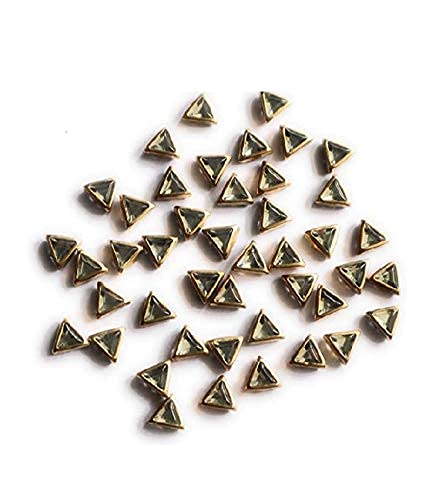 Pmw - Kundan Stones beeds - White Colour - Triangle Shape 3 mm - 500 Pices