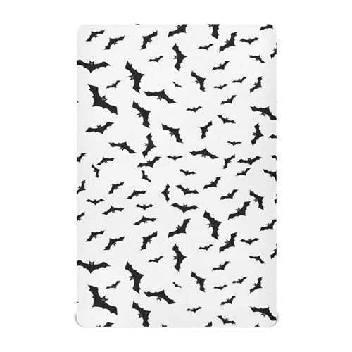 Image of Bats Halloween Crib Sheets Soft Breathable Fitted Baby Crib Sheets Mattress Cover for Girl Boys, 52 inch inch x 28 inch inch x 9 inch inch, M01C22009