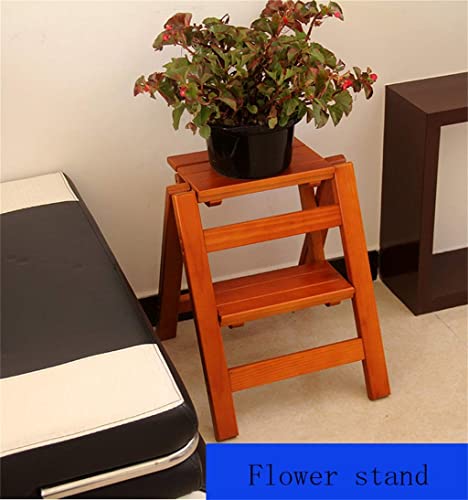 Taburetes de cocina y escalera plegable de madera negra para el hogar 3