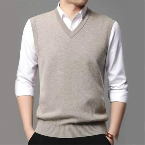 Men's Knitted Pullover Sweater Vest Casual V-Neck Solid Color Waistcoat Outwear Tops2