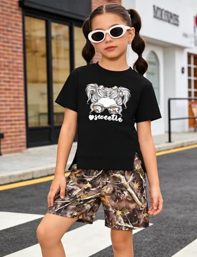 Image of Girls Clothes Short Sleeve Tie Dye Top Shorts and Pants 2PCS Girls Summer Outfits Size 6-16