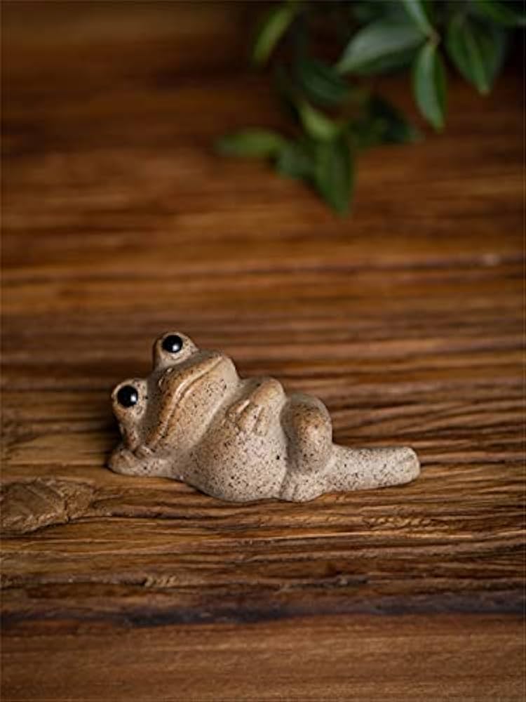 Amazon.co.jp: Fmtop-JP 茶道 茶具置物 茶ペット 可愛い カエル