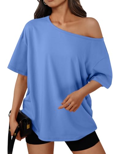 Image of Trendy Queen Womens Off the Shoulder Tops Oversized Summer Spring T-Shirts 2026