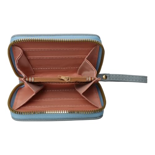 1Pcs Minimalist Wallet Minimalist Candy Colors Mini Purse PU Leather Blue 11x8.7cm3