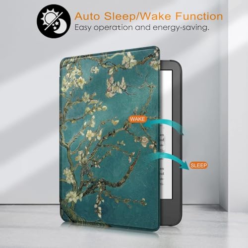 Image of ProElite Cover Case for Kindle Paperwhite 12th Gen 7 inch Case, Slim Smart Flip case Cover for Amazon Kindle Paperwhite 12th Generation 7 inch 2024, Flowers