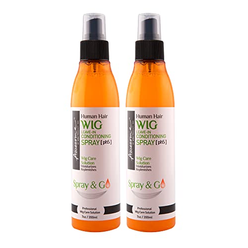 Image of Awesome Human Hair Wig Leave in Conditioner Spray, pH5, Detangler & Easy Combing, Promoting Silkiness, Shine & Freshness, preventing Dryness (7 fl oz) | Wig milk moisturizer spray with camellia oil; hydrates human hair wigs, restores shine, easy combing