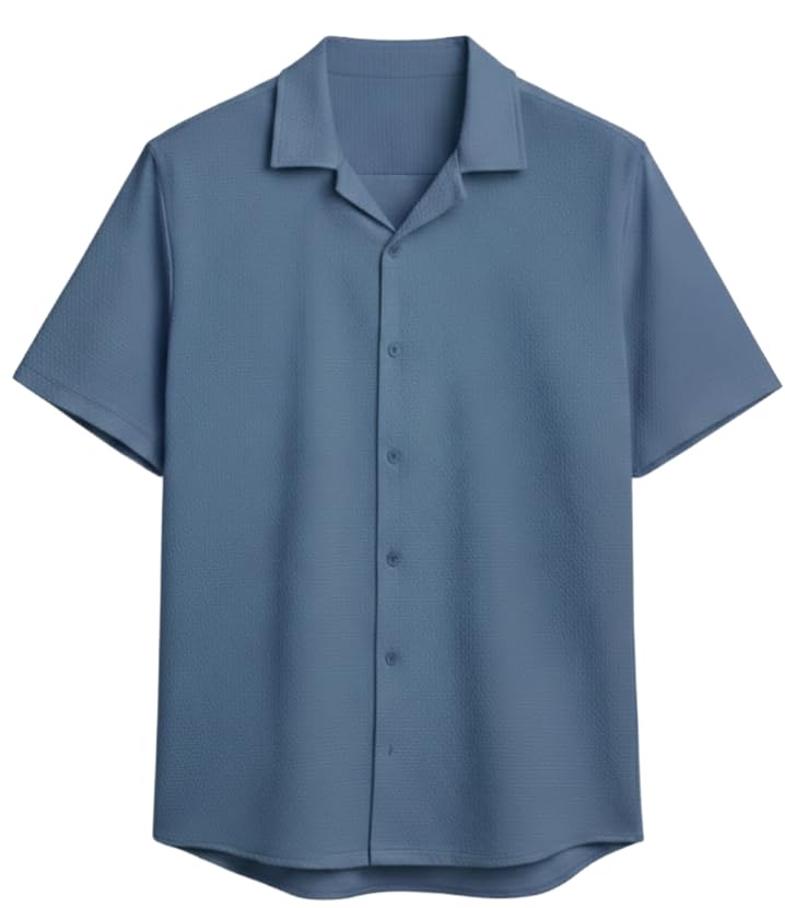 Image of FASHA Men's Half Sleeve Shirt for Men - Casual Summer Shirt, Regular Fit Collared Button Down, Stylish Lightweight Short Sleeve Shirt for Men, Formal & Casual Wear-Pack of 1