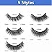 Reusable Self Adhesive Eyelashes No Glue or Eyeliner Needed, Easy To Apply, Stable/Non-slip False Lashes, Natural Look (5 Pairs)