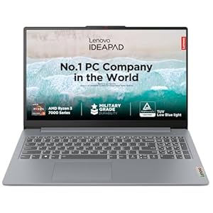 Lenovo IdeaPad Slim 3 AMD Ryzen 3 7320U 15.6 inch (39.6cm) FHD Laptop (8GB/512GB SSD/Windows 11/Office 2021/Alexa Built-in/3 Month Game Pass/Arctic Grey/1.62Kg), 82XQ008DIN