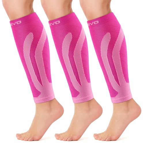 Image of CAMBIVO Calf Compression Sleeve 3 Pairs Footless Compression Socks Running | Leg Sleeves for Men & Women, 15-20mmHg, Shin Splints Relief & Recovery, Fitness, Cycling, Varicose Veins, Travel, Nurse