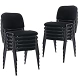 ROCITY Waiting Room Chairs Set of 10 Stackable Conference Room Chairs Mesh Office Reception Chair for Guest School Breakroom Banquet Church Lobby (Mesh-Cushion,Black,10PCS