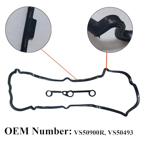 Image of VS50900R Valve Cover Gasket Set Compatible with 2008-2020 / Infiniti, Engine Head Valve Cover Gasket Fit for 2008-2020 Nissan / 370Z, EX37, FX37 / 3.7L / V6 / 24V / DOHC / 3696cc Replace OE# VS50493