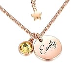 buchstaben kette gold 585  TMT Personalisierte Namenskette mit Gravur und Kristall Buchstaben initialen (silber & rose-gold) Geburtstagsgeschenk für Frauen und Mädchen Geschenk Kette Mutter Oma BFF Bridesmaid