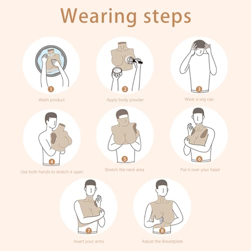 Vmopeot Breast Forms For Crossdressers B Cup Silicone Breastplate False Breasts Transgender Drag Queen Cosplay Fake Boobs thumb #6