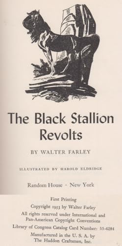 The black stallion revolts; [Unknown] B0006ATFQY Book Cover