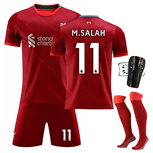 DBEEP Ensemble Maillots Liverpool Home No 11 Salah Jersey T-Shirts et Shorts D'EntraîNement Sportif avec Chaussettes Kit Maillot Football pour Enfants/Adultes,No. 11,Kid26 Cover