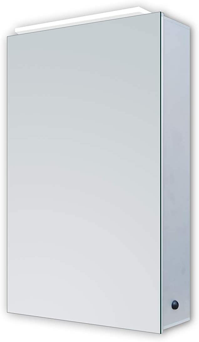 Talos Mirage szafka łazienkowa z lustrem 40 x 60 cm – szafka łazienkowa z oświetleniem LED – wysokiej jakości korpus aluminiowy – szafka łazienkowa z lustrem o neutralnym białym kolorze światła