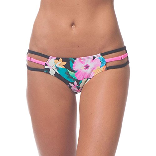 Rip Curl Women's Paradiso Tropical Print Luxe Hipster Bikini Bottom with Strappy Details