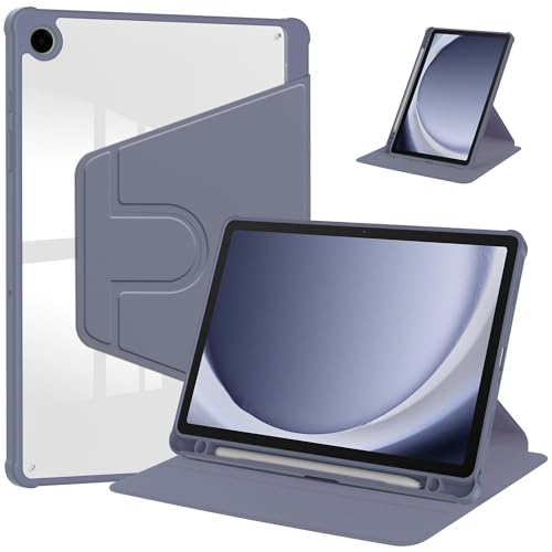 Samsung Galaxy Tab A11+ Plus 11 �C���` 2025/A9+ 2023 �p��]�P�[�X ? ���M�z���_�[�A�����ȃn�[�h�o�b�N�J�o�[�A360° ��]�X�^���h & �����E�F�C�N/�X���[�v�t��(Purple)
