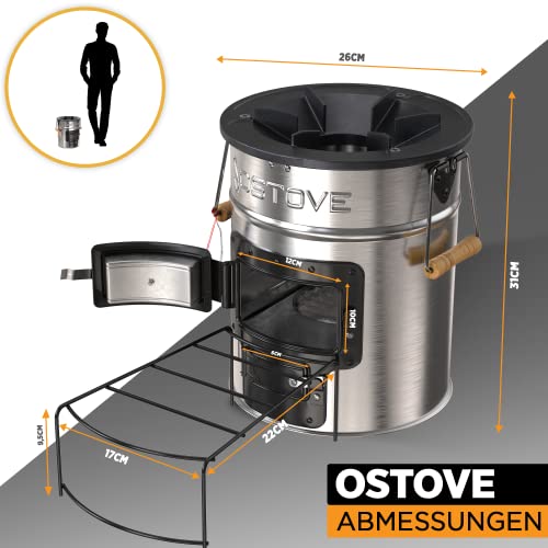 Raketenofen Ostove Pro mit zwei Kammern für Outdoor-Kochen