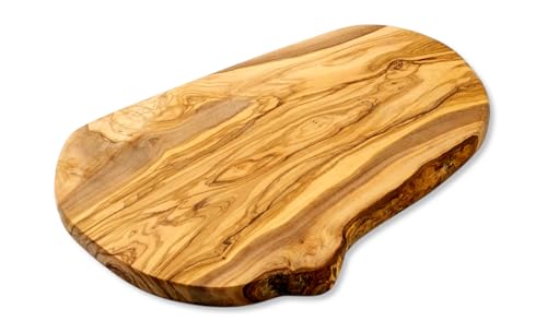 Küchenmaster Olivenholz Schneidebrett 30 cm im Naturschnitt Käsebrett Brotzeitbrett Frühstücksbrettchen Brettchen Holzbrett