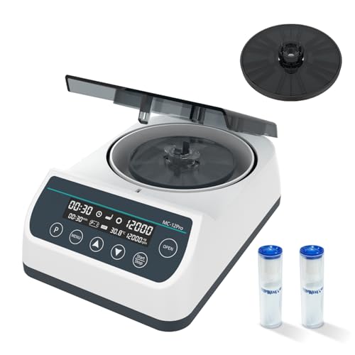 LABHOUSE Lab Digital Micro Centrifuge Glass Tube (40mm,Φ1.5mm) 12000RPM High Speed Mini Centrifuge Max.9660 xg