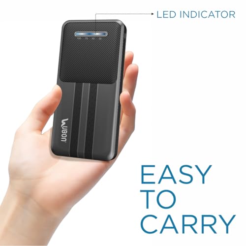 Image of Ubon 10000 mAh Power Bank (PBX88Pro) |15 Watt Fast Charging | Dual Output & Input | for Smartphones, TWS Earbuds, Speakers, Tablets (Black)