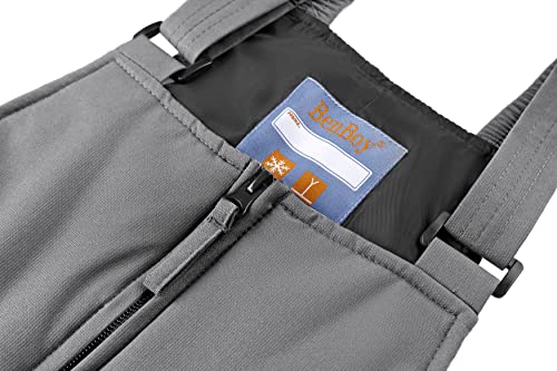 Benboy Kids Snow Ski Bib Pants Winter Waterproof Windproof Ripstop Warm Insulated Snowboard Overalls Boys,Hxk7227-Grey-L #TOP3