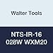 Walter Tools NTS-IR-16 028W WXM20 Carbide NTS Threading Inserts, Internal Thread, Full Profile, Whitworth (Pack of 10)