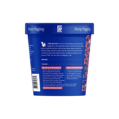 Folk Revival Original And Maple Walnut Hot Cereal | High Fiber Instant Meal Made With Acorns And Heirloom Ingredients - Non Gmo, Gluten Free, Keto Friendly, Paleo, Grain Free - 6 Cups Of Each Flavor #TOP2