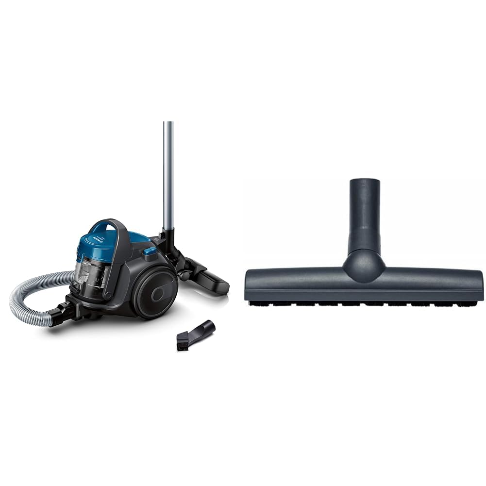 Bosch BGC05A220A Clean´n beutelloser Bodenstaubsauger (platzsparend, einfaches Entleeren, sehr leicht, 700 Watt) grau & BBZ123HD Bodenbürste für Parkett und Hartböden