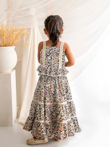 Image of Ethnic kurta for girls | Kids Salwar Suit Set | Girl's Printed top Sharara Dress Set for kids girls