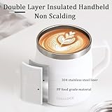 Luoqun88 Coffee Cup, Thermal Insulated Stainless Steel Travel Cup, Travel Mug with Lid & Handle, Thermal Mug- Keeps Cold/Hot for Hours, Reusable Coffee Cup Ideal Present for His Hers (Blue) - Image 4