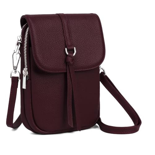 Image of befen Genuine Leather Small Crossbody Bags for Women Cell Phone Purse | Real Leather, RFID Blocking Card Slots, Multi Pockets, Cell Phone Bag, Travel Purse, Anti Theft
