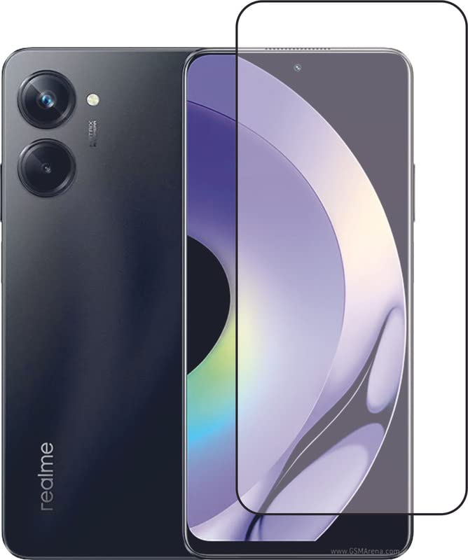Image of Casodon 5D Tempered Glass Screen Guard for Realme 10 Pro 5G (Black) with Easy Installation Kit