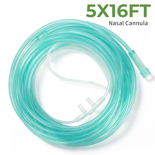 Image of 16Ft Adult Oxygen Nasal Cannula,Ultra Soft Oxygen Tubing, 5 Pack