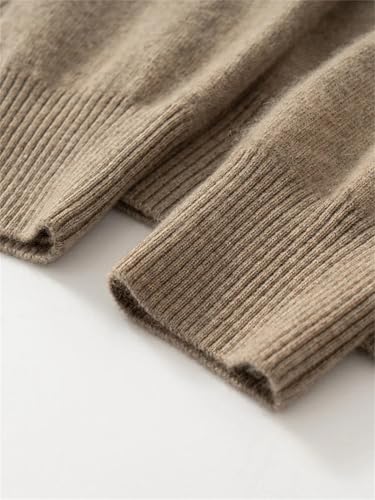 Men Winter Cashmere Sweater Long Sleeve Pullover Casual Knitwear Soft Warm Tops Dark Coffee3